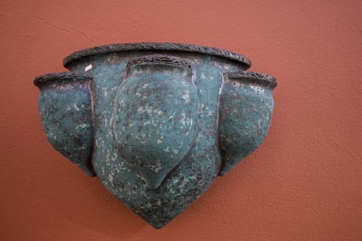 Original ceramic souvenir flower pots from Monchique village, Portugal.
