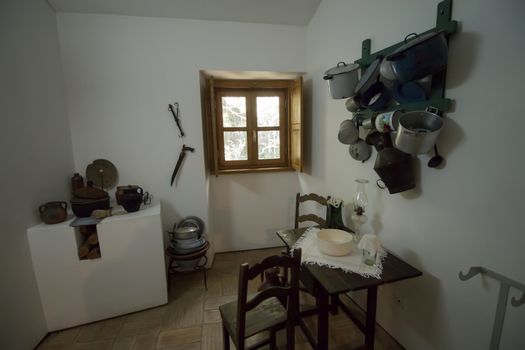 Old vintage furniture from kitchen of Portuguese culture.