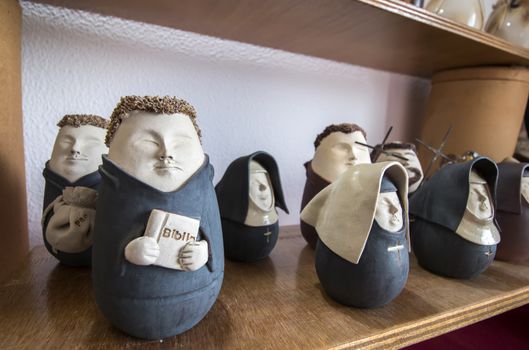 Souvenir dolls of Portuguese characters, priest and nuns.