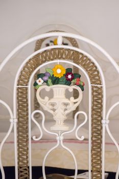 Old vintage retro bed, portuguese culture.