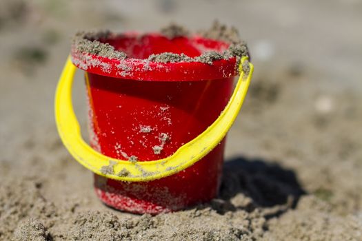 A child's beach bucket