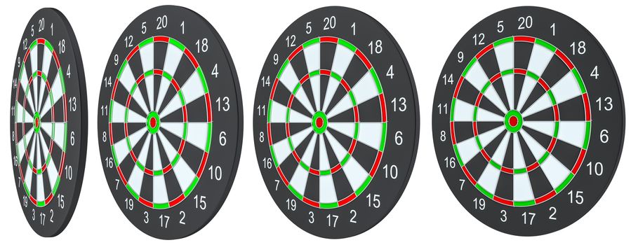 Dart board, isolated on white background . 3d illustration