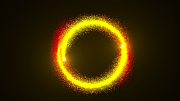 Abstract ring background with luminous swirling backdrop. 3d rendering