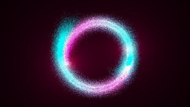 Abstract ring background with luminous swirling backdrop. 3d rendering