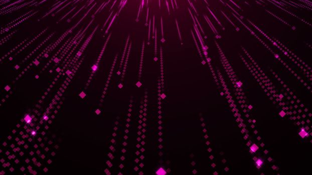 Violet Particles Glitter Glamour Rain. 3d rendering