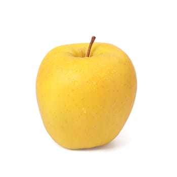 Yellow Apple isolated on white background. Golden apple isolated.