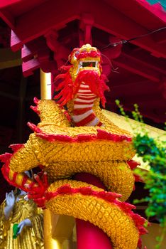 beautiful yellow bright Chinese dragon - the traditional symbol of the country