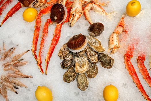 Seafood on ice at the fish market