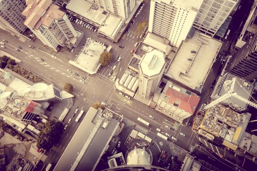 Auckland city. Buildings aerial top view, New Zealand