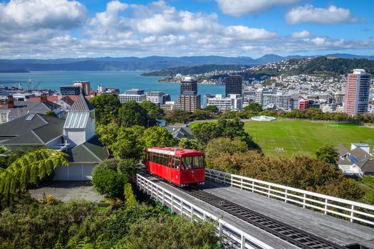 Wellington city cable car in New Zealand