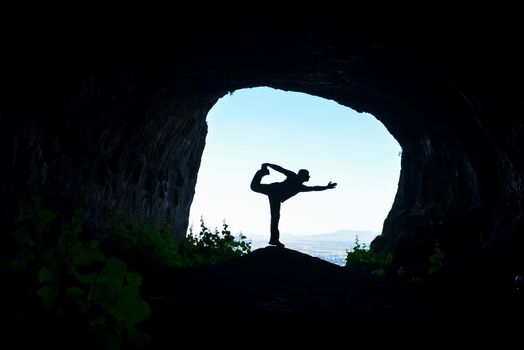 yoga positions and therapy in the cave