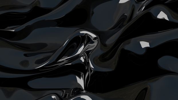 3D Illustration Abstract Black Background with Glare