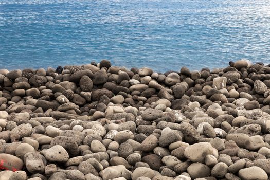 Volcanic rock beach  and sea- ideal for backgrounds