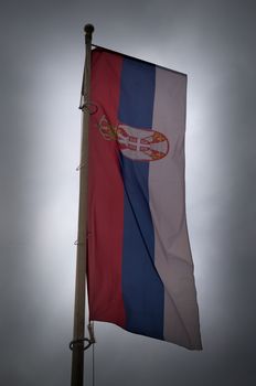 Serbian flag on wind