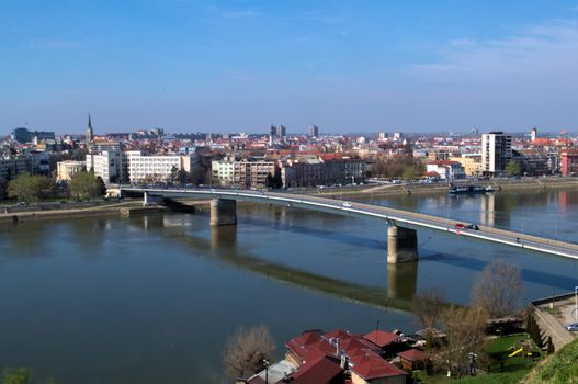 View on bridge over Danube in Novi Sad, Serbia