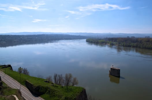 View on Danube from Petrovaradin fortress, Novi Sad, Serbia