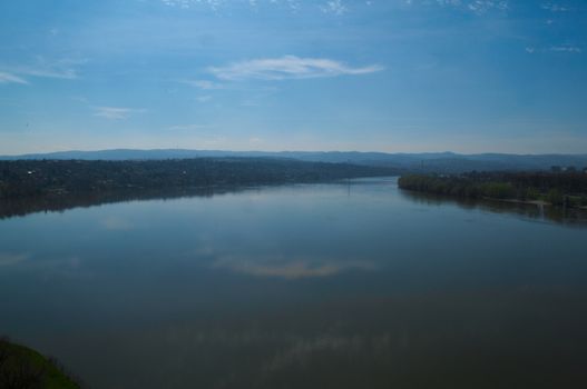 View at Danube from Petrovaradin fortress in Serbia