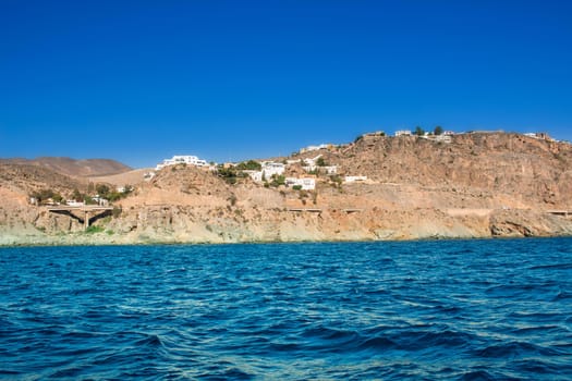 Mediterranean coastal sea view in Spain on sunny day