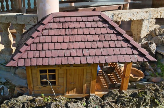 Small wooden model of a house