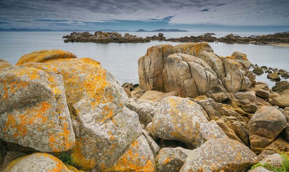 Beautiful landscape of Galicia, coastline close to O Grove, Spain, Europe