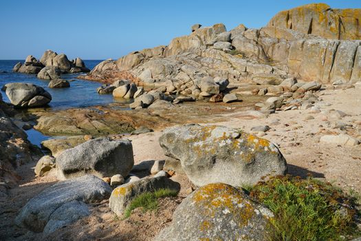 Beautiful landscape of Galicia, coastline close to O Grove, Spain, Europe