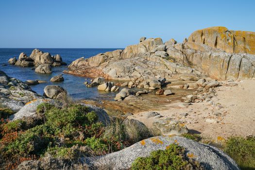 Beautiful landscape of Galicia, coastline close to O Grove, Spain, Europe