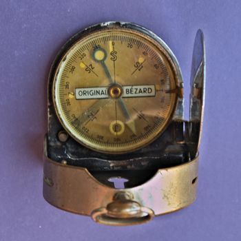 Old antique, vintage compass for orientation