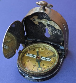 Old antique, vintage compass for orientation