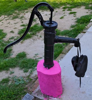 Old restored hand water pump