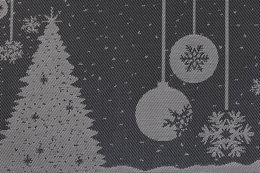 festive background, gray napkin with Christmas pattern