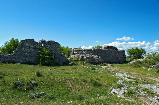 Remains of watch tower on Bribir fortress, Dalmatia