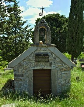 Small chapel on orthodox graveyard in Dalmatia