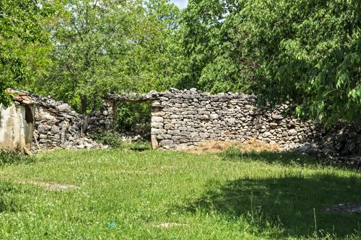 Remains of house stone wall in Dalmatia