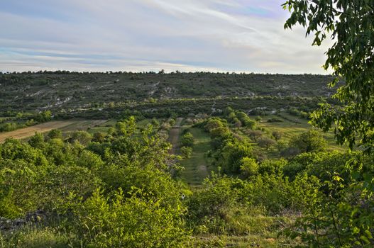 View on valley from hill, Dalmatia landscape