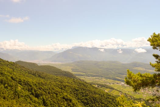 View of a valley in Alto Adige on the South Tyrol in Italy