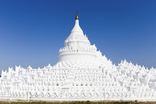 Hsinbyume white pagoda in the Mingun village, Myanmar