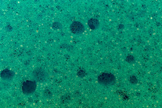 blue sponge bath macro shooting bubbles texture