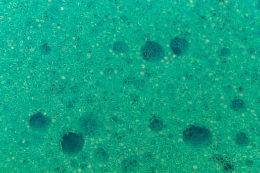 blue sponge bath macro shooting bubbles texture
