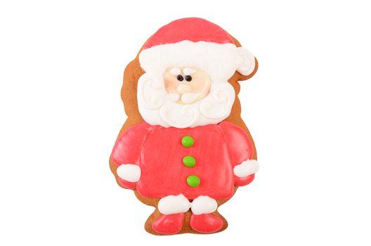 Gingerbread Santa Claus isolated on white background