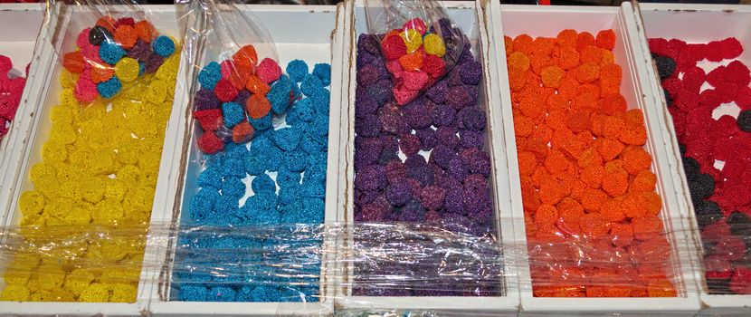 Candies being sold by street vendor at town fiesta