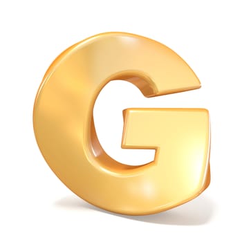 Orange twisted font uppercase letter G 3D render illustration isolated on white background