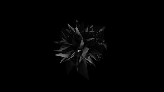 Abstract black fractal geometric element. Seamless loop