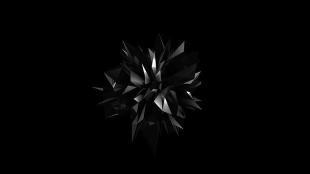 Abstract black fractal geometric element. Seamless loop