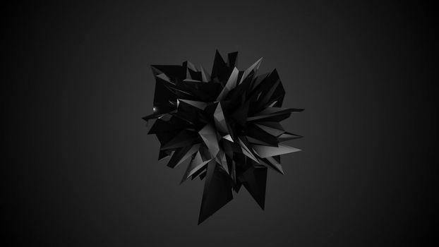 Abstract black fractal geometric element. Seamless loop
