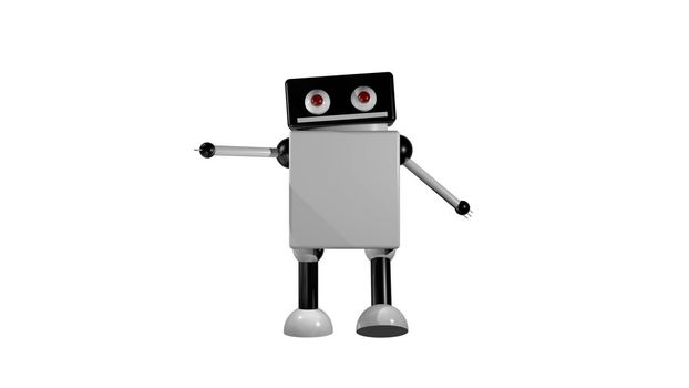 Walking robot on isolated background. 3D rendering.