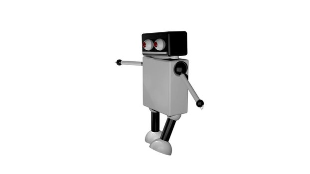 Walking robot on isolated background. 3D rendering.