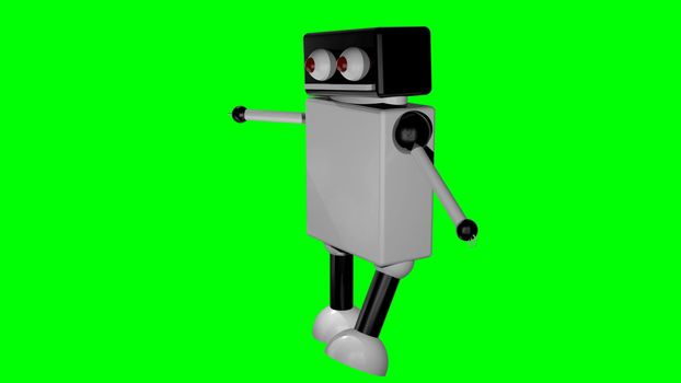 Walking robot on isolated background. 3D rendering.