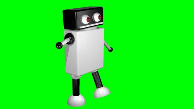 Walking robot on isolated background. 3D rendering.