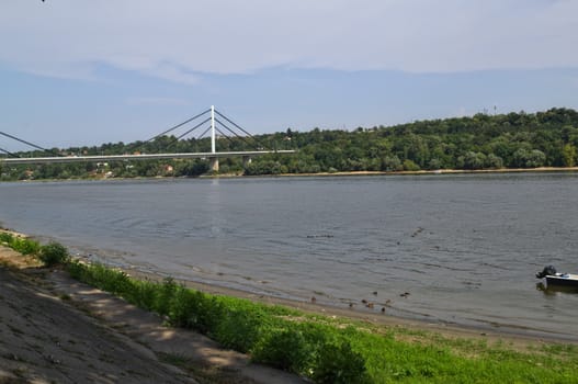 View at bridge and other side of Danube in Novi Sad, Serbia