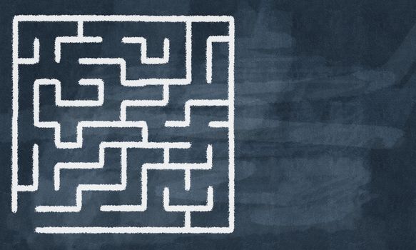 Conceptual image with hand drawn labyrinth pattern